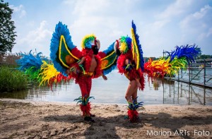 Papagaaien animatie dans theater